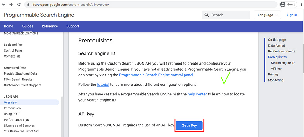 Abbildung-7-Setup-Schritt-4-Custom-Search-JSON-API-Dokumentation-mit-“Get-a-Key” 
