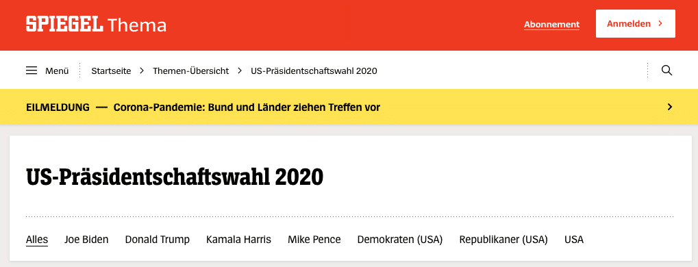 Lokales Navigations-System auf Desktopgeräten von der Spiegel